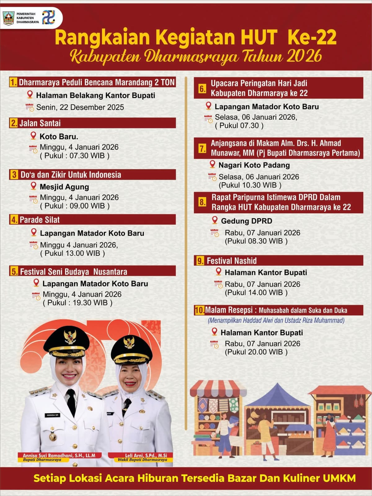 Kabupaten Dharmasraya Gelar Jalan Sehat Berhadiahkan Motor